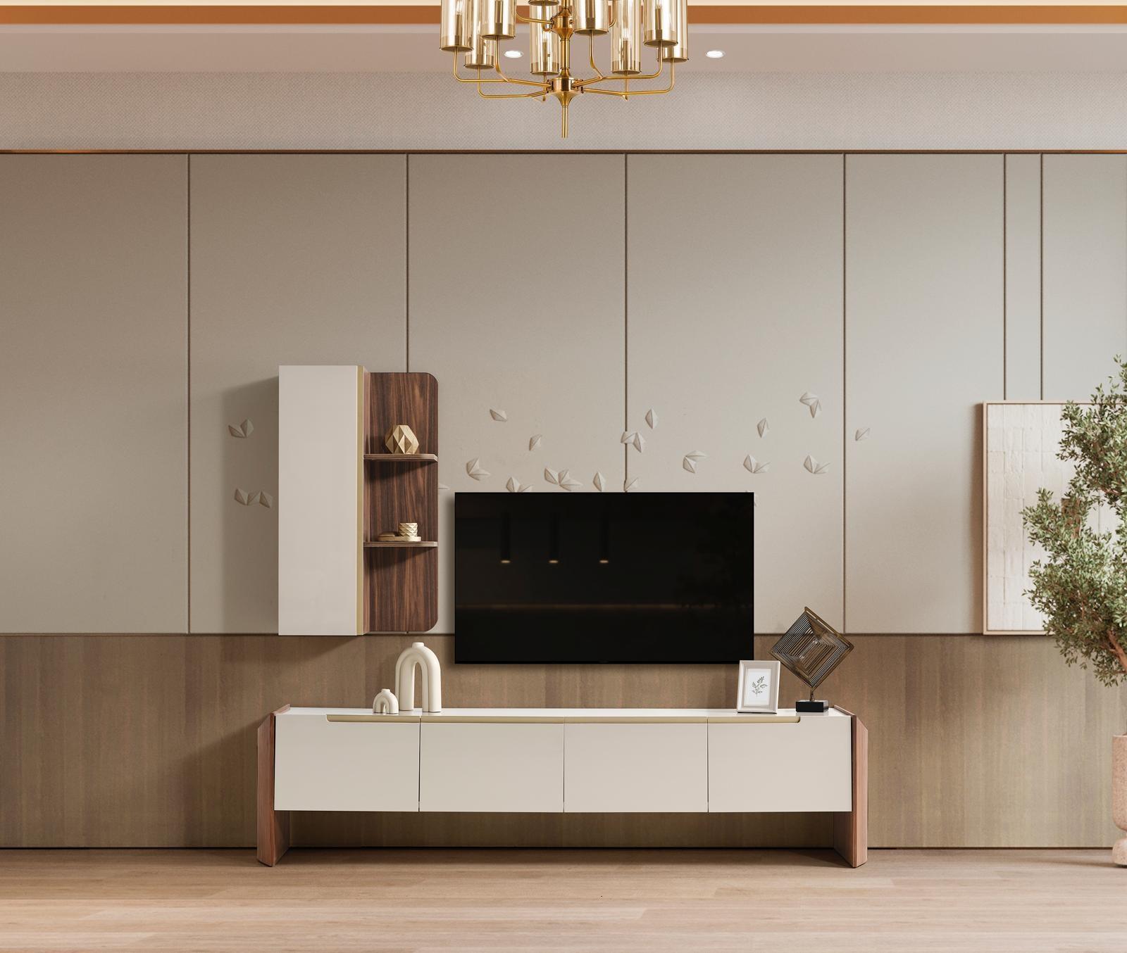 AEA Moderner TV-Ständer aus Holz in Beige