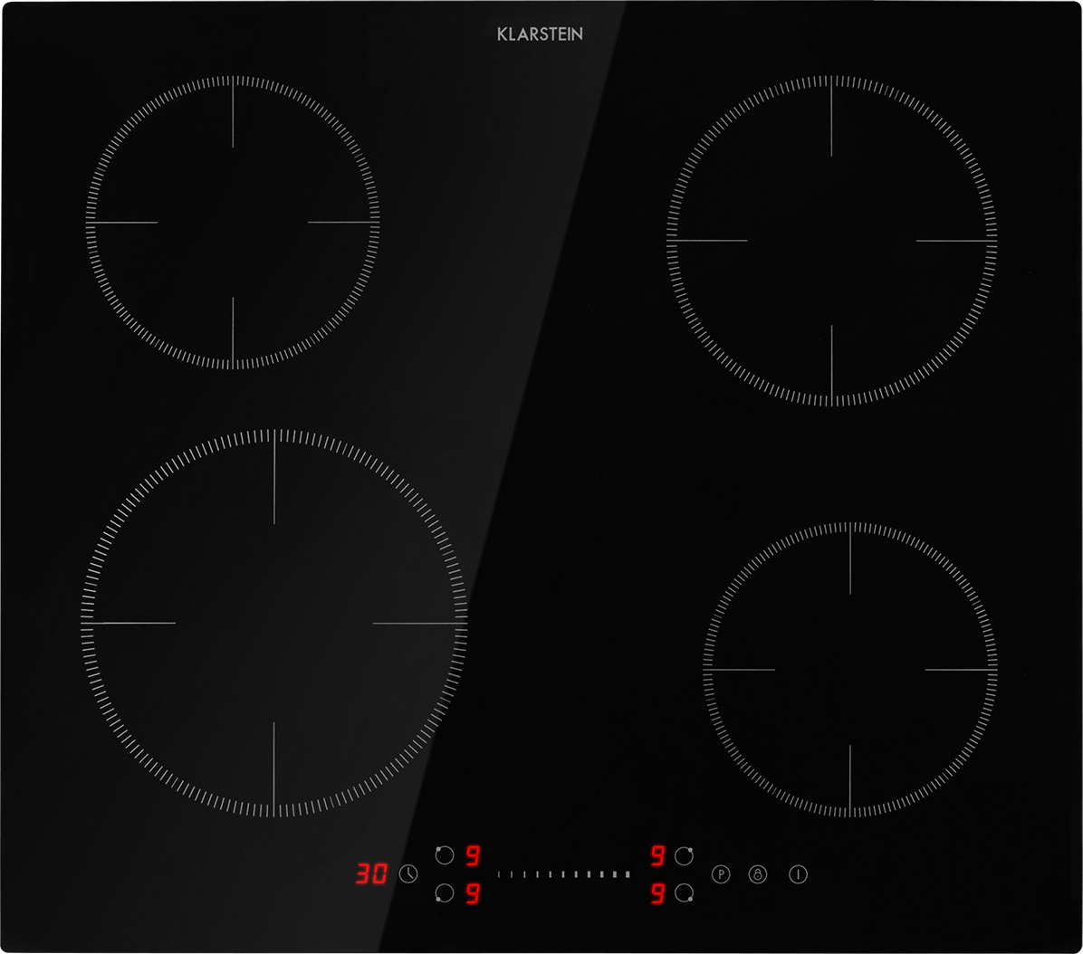 Klarstein Induktionskochfeld, Herd mit 4 Kochfelder, 7200W Induktion Einbauherd, Moderner Einbau-Induktionskochfeld mit 4 Platten, 4 Felder Glaskeramik Induktionskochfelder, Elektro Kochfeld 35