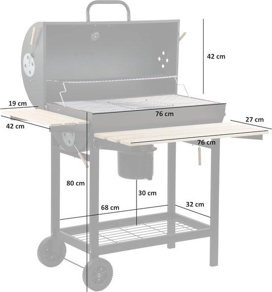 OEM Holzkohle-Grillwagen mit Deckel und Rauchfunktion - 42 cm 2026