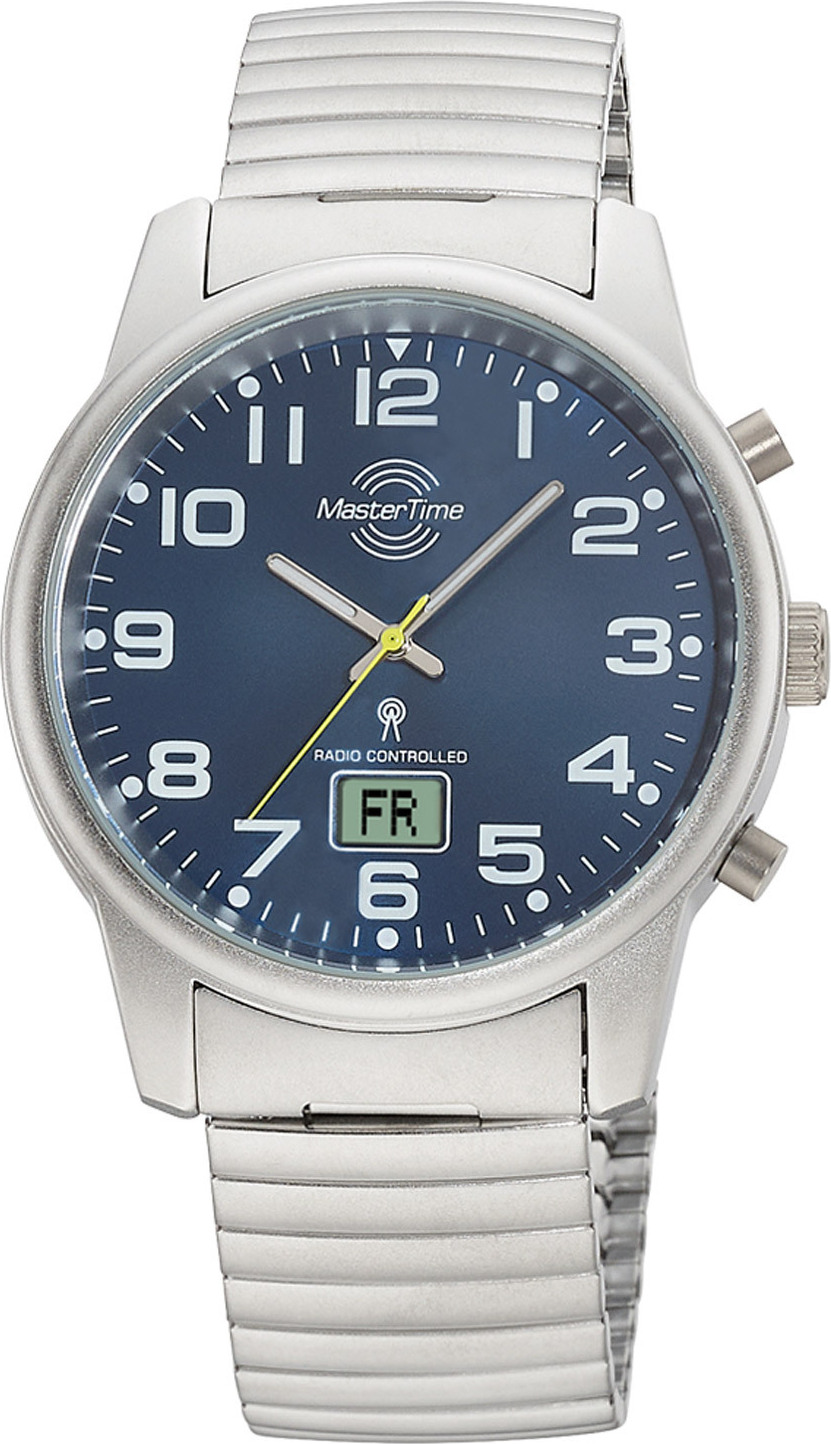 Master Time Orologio Uomo MTGA-10493-32L | Quarzo Analogico-Digitale, Cinturino In Pelle Blu, Vetro Minerale