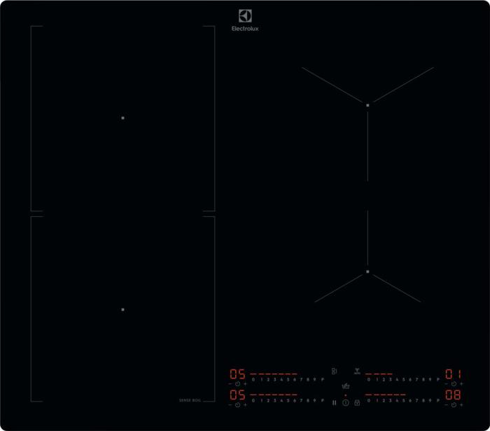 Electrolux Serie 700 KIS62453I, Čierna, Vstavaný, 58 cm, Indukčná varná doska so zónami, Sklokeramická, 4 zone(s)