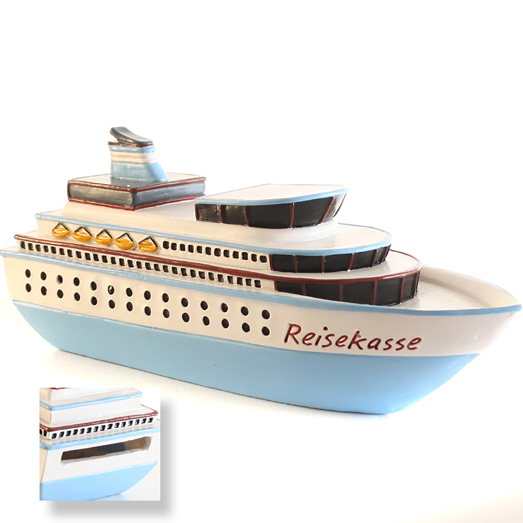 Spardose Kreuzfahrtschiff Urlaub Cruise Sparschwein 26 cm money bank