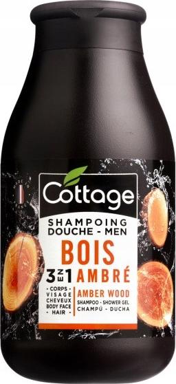 COTTAGE Shampoo und Duschgel für Männer 3-in-1, Duftrichtung Amber Wood, 250 ml