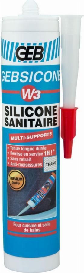 GEBSICONE W3 100% Silikon-Dichtmasse - 280ml Kartusche Transparent - 890751