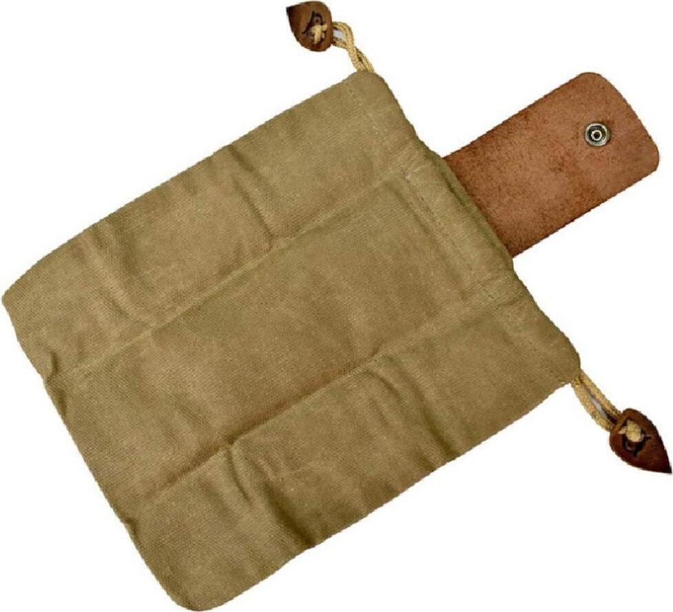 Kožená a plátenná taška Bushcraft, plátenné vrecko na krmivo, vrecko na krmivo pre vonkajšie prostredie