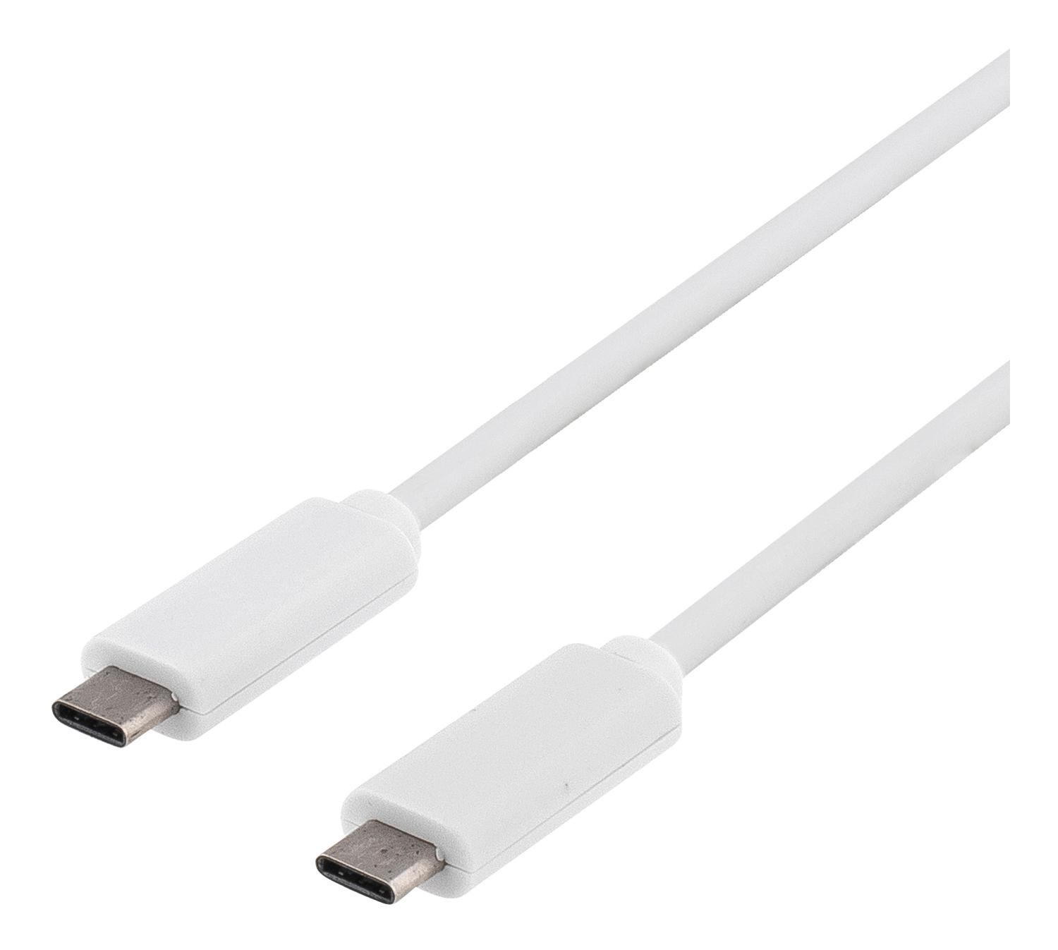 DELTACO USB 3.1 kábel, Gen 1, typ C - typ C, 0,5 m, biely