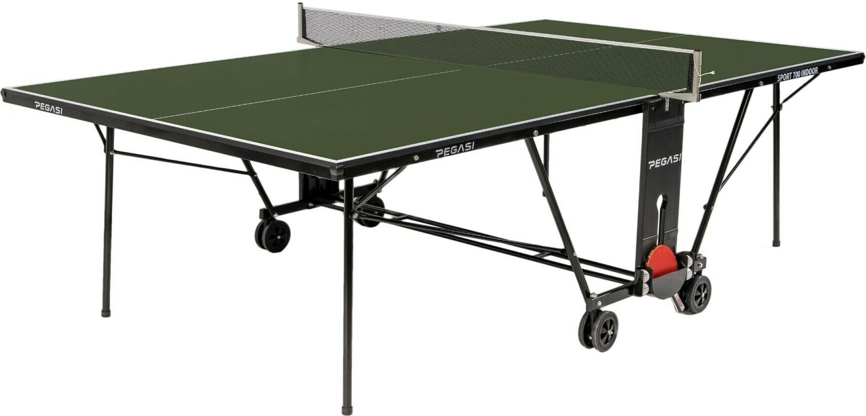 Pegasi Tischtennisplatte 700 - Tischtennisplatte Indoor - Faltbare Tischtennistisch - Klappbar - Original Tischtennistisch - Mit Rädern - Beweglich - Grün PEG-T700IN-GREEN