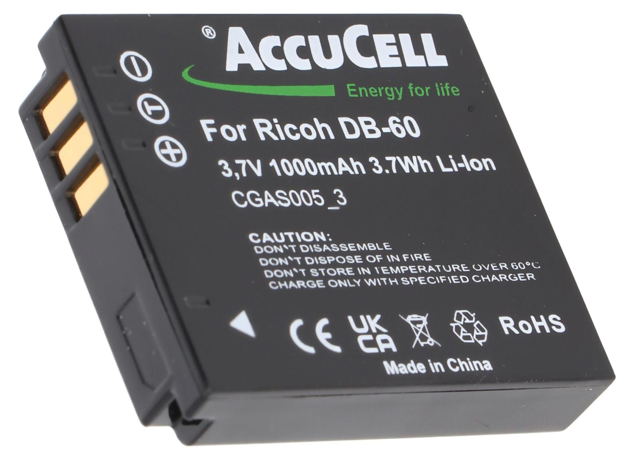 AccuCell Akku passend für Ricoh DB-60, DB-65, Caplio R3, R30, GR CGAS005_3