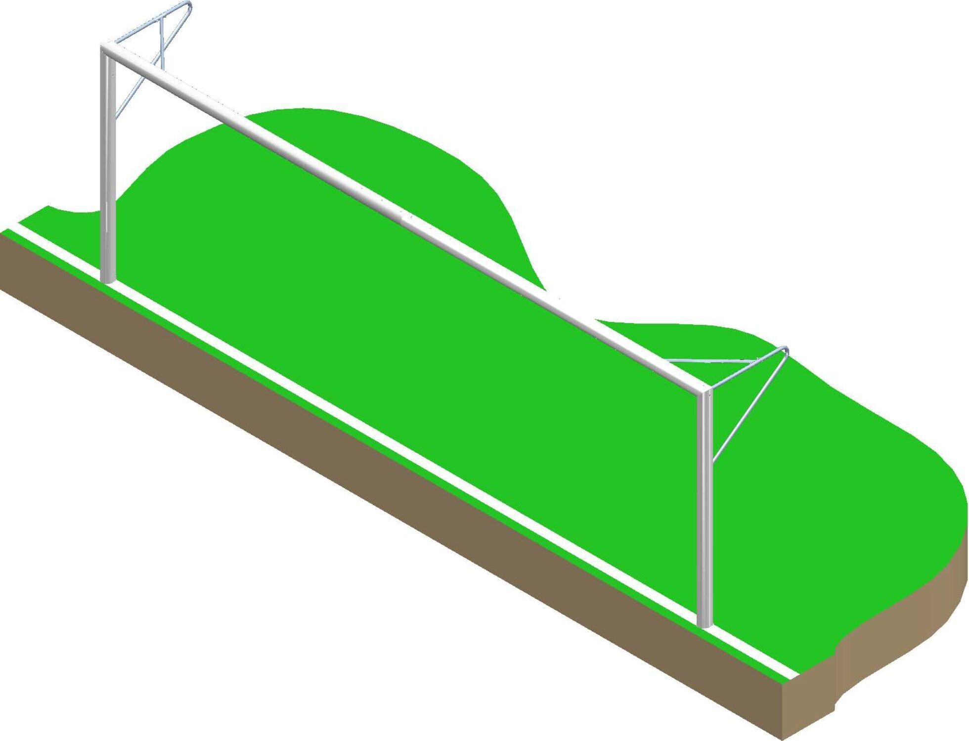 Fußballtor zum Einbetonieren 6 x 2,10 m aus Aluminium