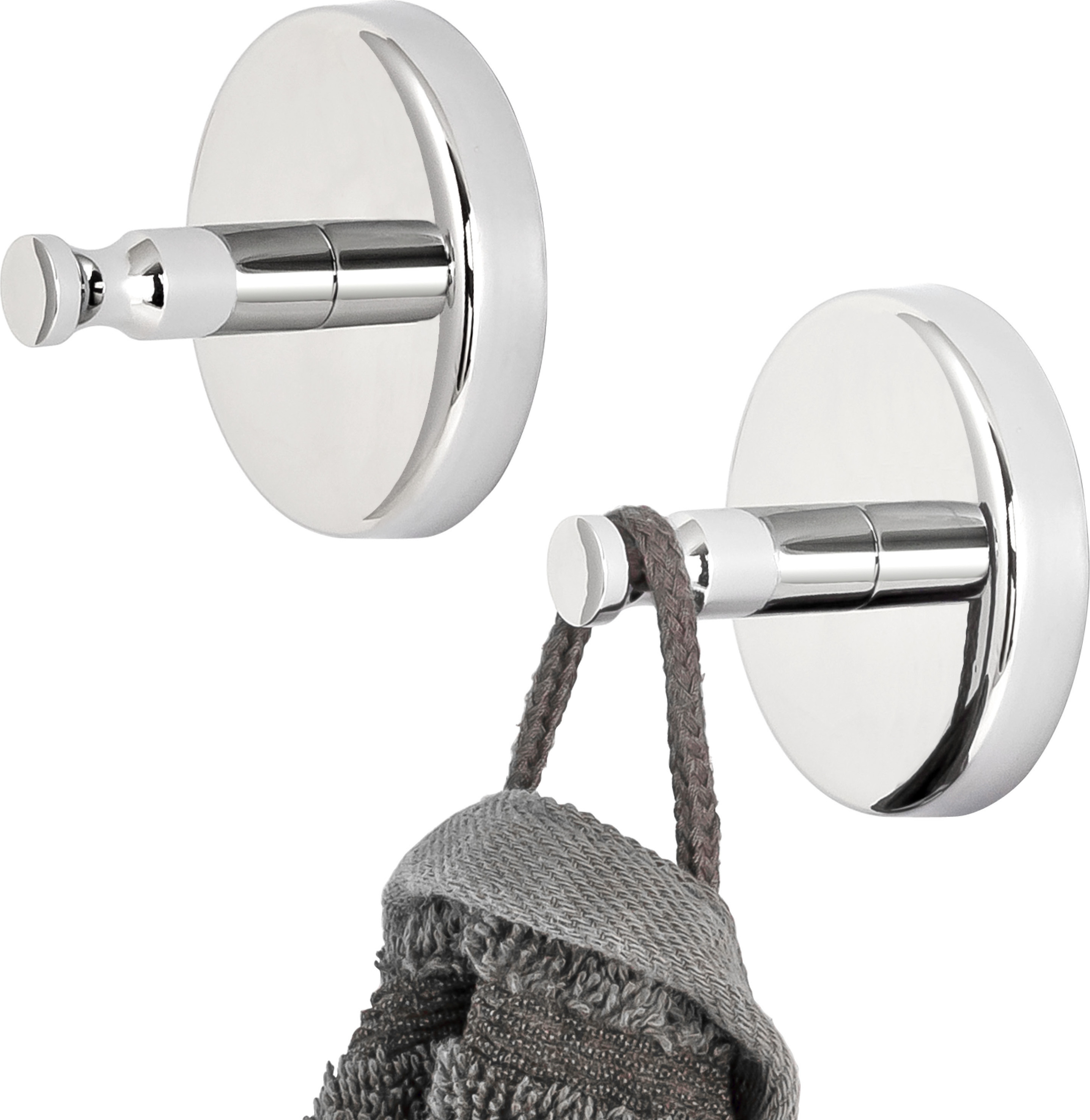 Gatco Tavern 3-teiliges Badezimmer-Set – Poliertes Nickel, Mit Toilettenpapierhalter, Handtuchring & Haken