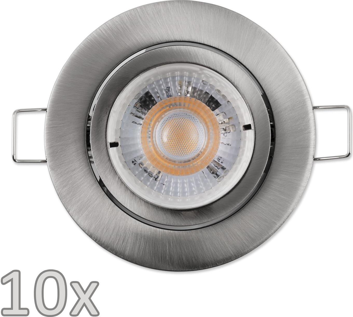 Einbauleuchten-Set McShine, 10xRahmen, 10xLED-Modul, 5W, 400lm, Aluminium 1452924