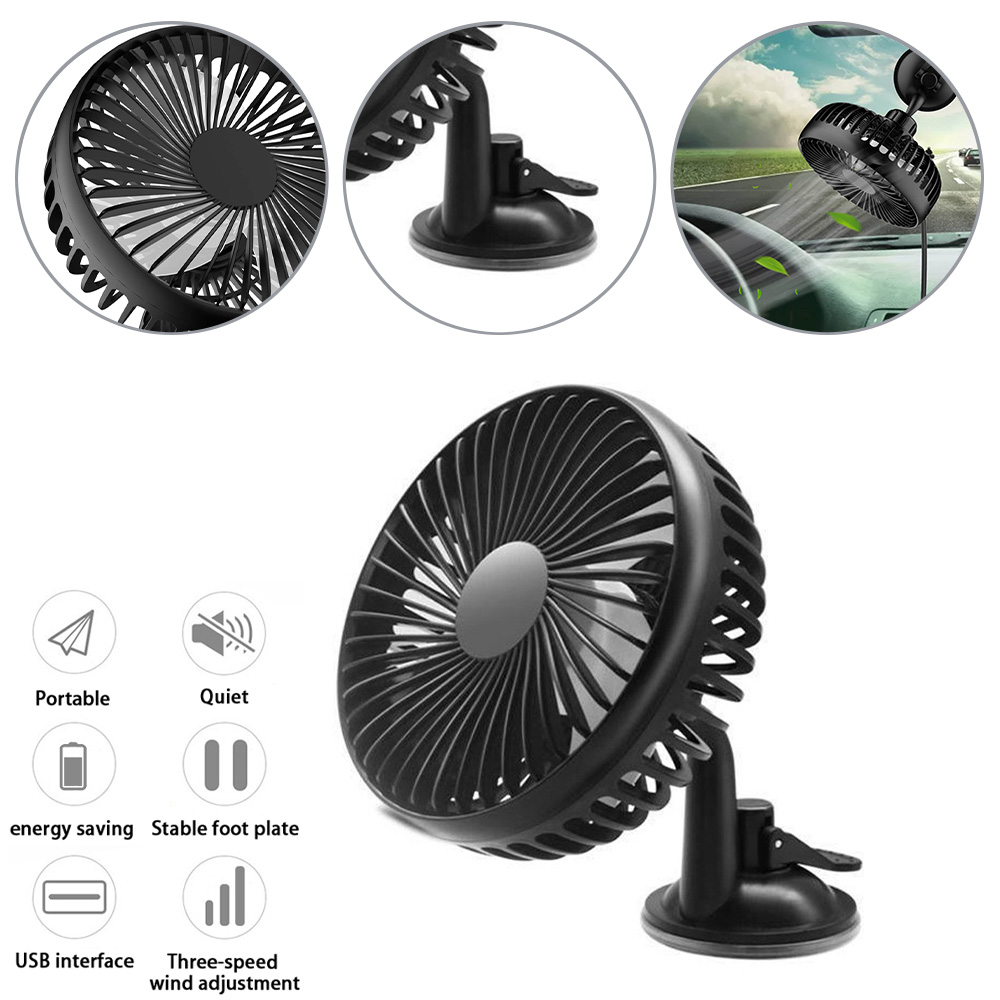 Mini Auto Ventilator 12v 24v Doppelkpfiger Auto Fan, Vertikal Und