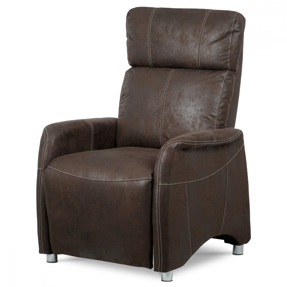 Fernsehsessel Autronic TV-Sessel, Stoff dunkelgrau, Metall schwarz lackiert/Chrom (TV-5040 GREY2)