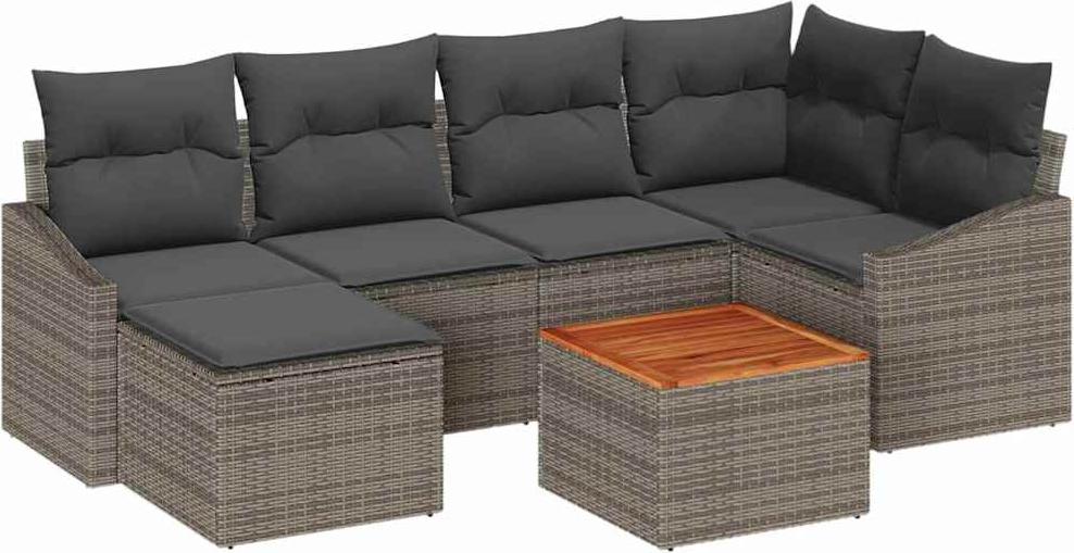 vidaXL Garten-Sofa-Set 7 pcs Grau