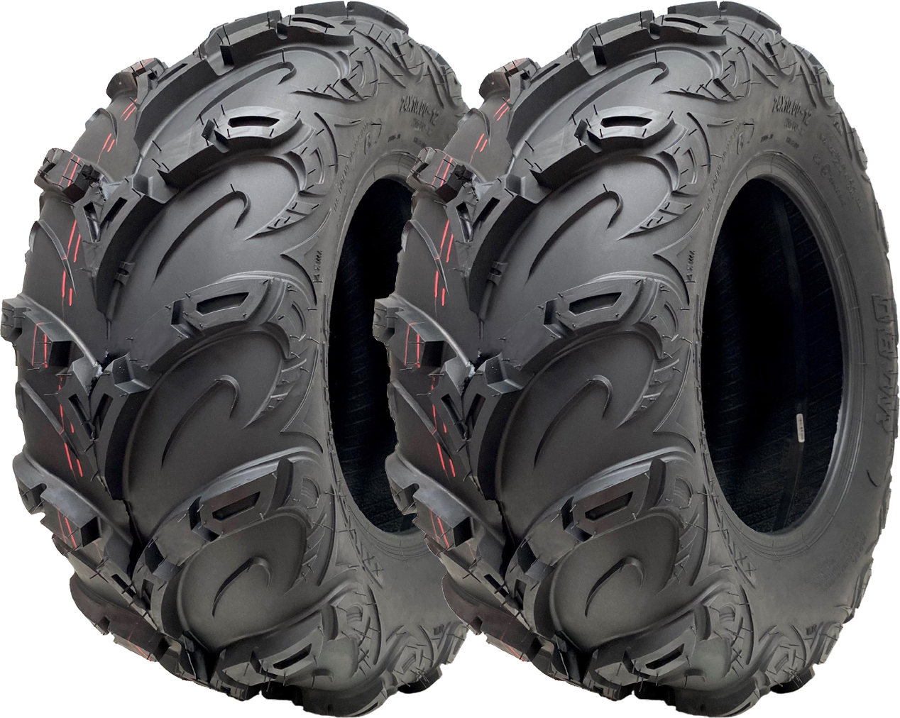 24x10.00-12 ATV Quad pneumatiky OBOR Mudsling bezdušové cestné legálne 267kgs (sada 2)
