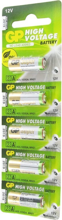 GP Batteries 5 Stück GP23A 12 Volt Super High Voltage Alkaline Batterie 23Ae, A23, VA23GA, MS21, MN21, 8LR932, 28x10mm