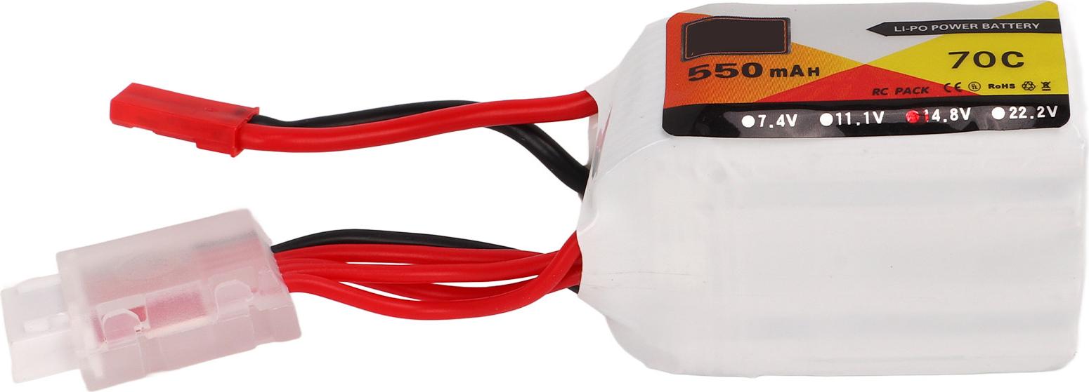 Gistuch 550 mAh 70 C 4S LiPo-Akku, stabiler Ausgangsstrom mit rotem JST-Stecker, RC Lipo 14,8 V