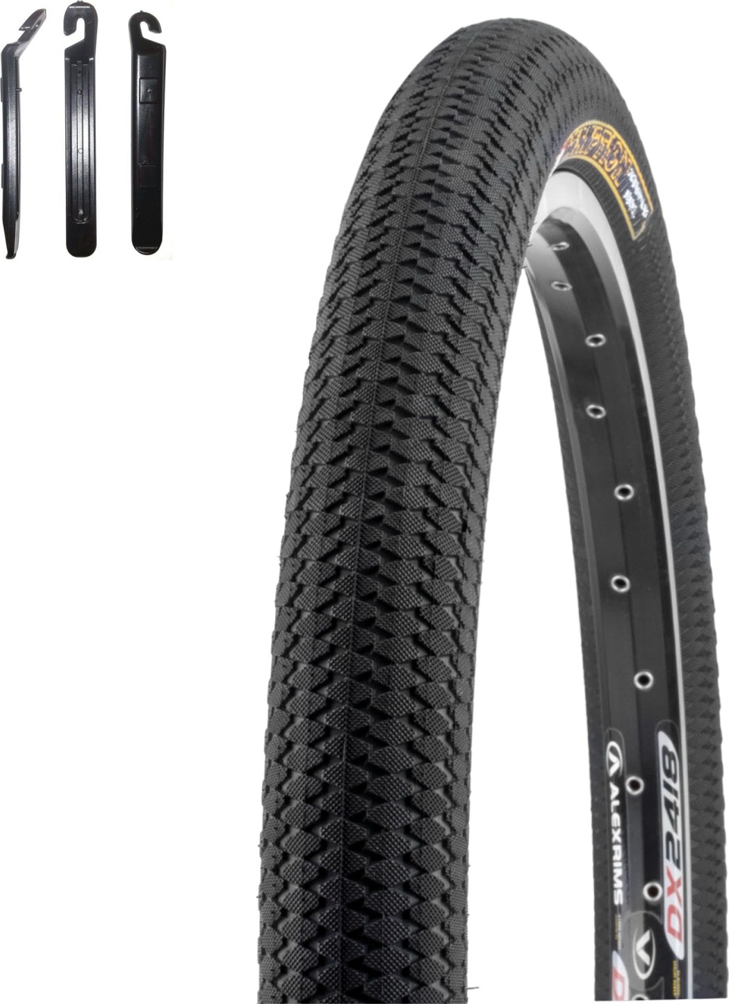 Messingschlager 1 x Kenda 20" Kiniption K-1016 Fahrradreifen in Schwarz 54-406 (20 x 2,25) inkl. maxxi4you Reifenheber