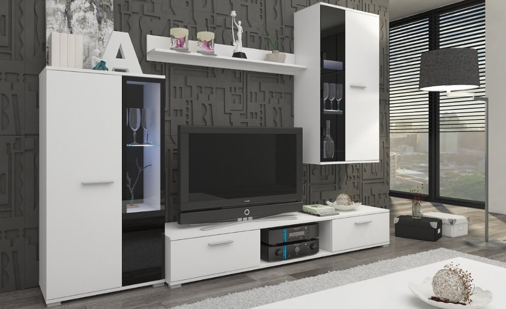 VENETI Wohnzimmermöbel SANA – weiß 041-20-00044