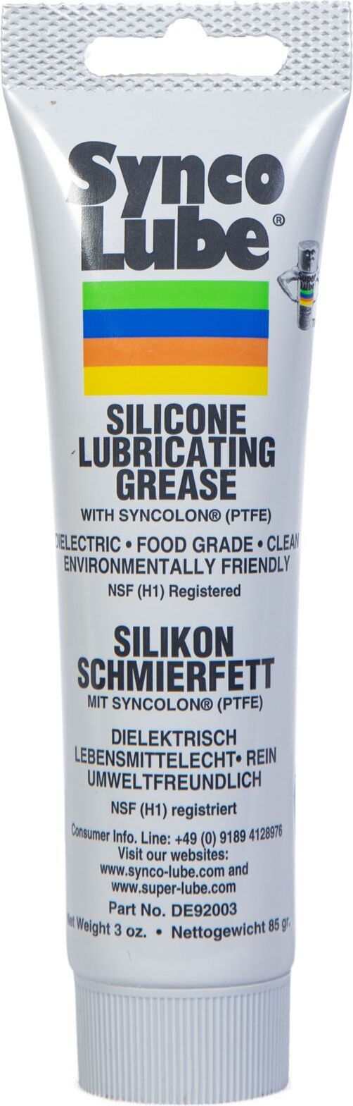 SYNCO CHEMICAL CORPORATION Super Synco Lube 92003 - Silikon Schmierfett mit Syncolon (PTFE), 85g Tube 34
