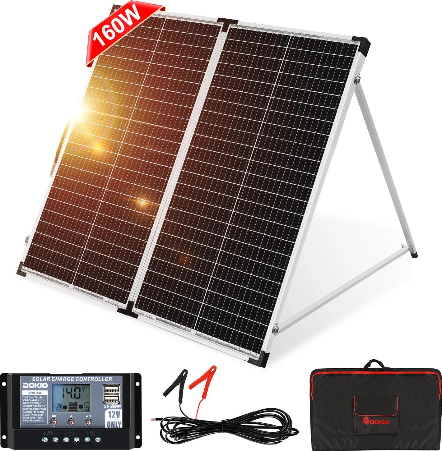 Solárny panel, monokryštalický dizajn, prenosný a vodotesný, 160 W