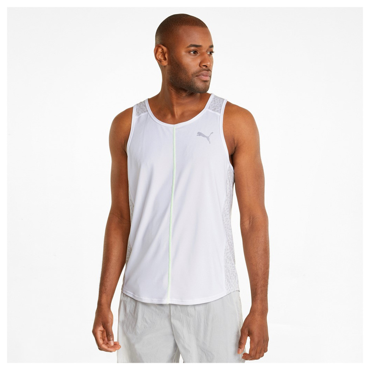 Herren T-Shirt Puma RUN Graphic Singlet MS Weiß