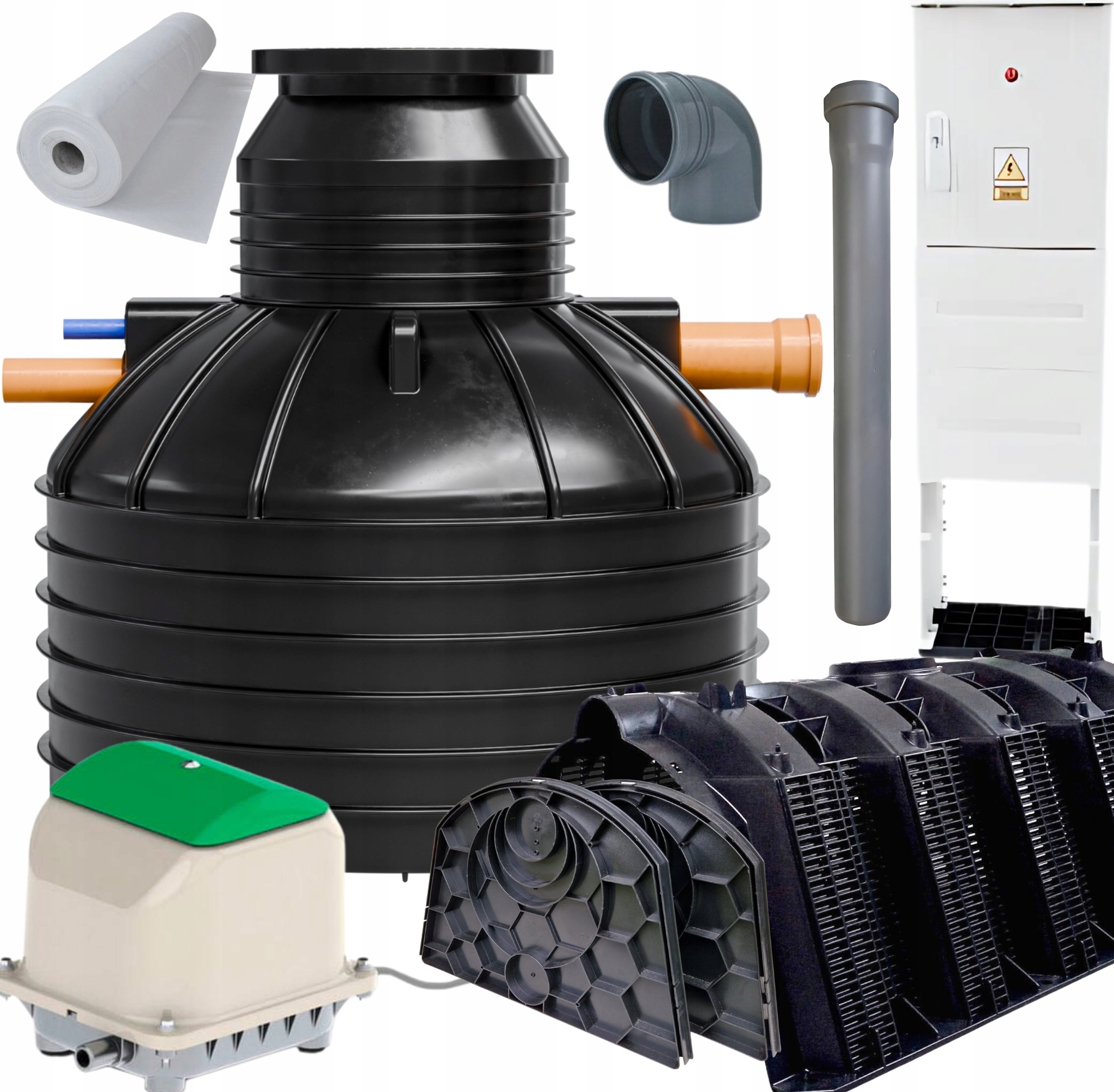 Inna JFC Kleinkläranlage AQUA A5 3400L - 2-4 Personen - Set mit 4 Sickertunneln