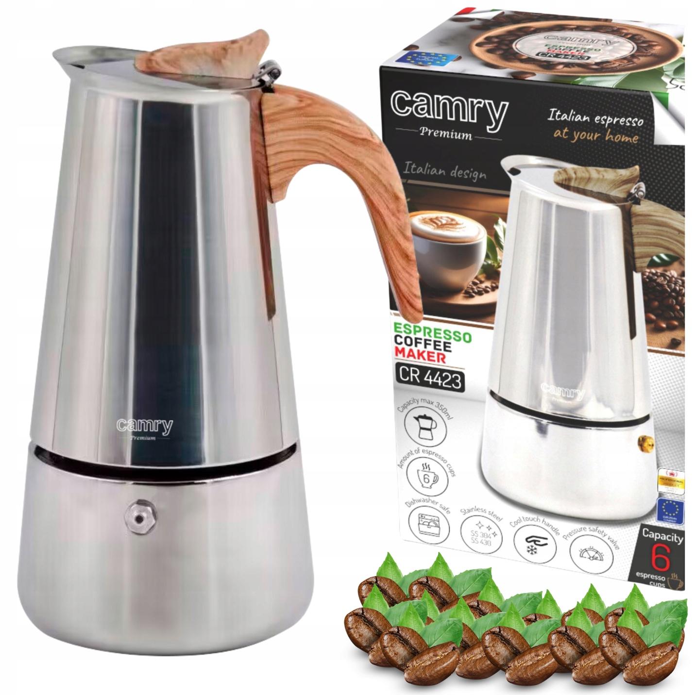 Camry CR 4423 Espressokocher 350 ml für Induktion, Gas und 6 Tassen