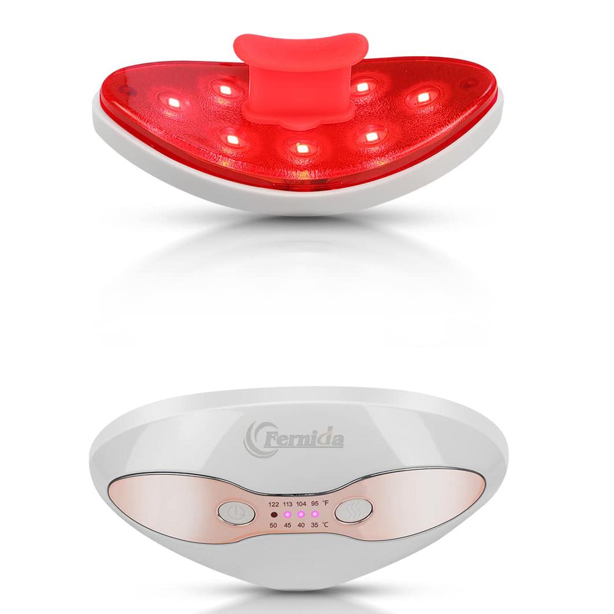 Slyrun LED Lippenpflegegerät mit Wärmefunktion,4 Heizstufen,Kollagen-Boost, tragbarer Lip Enhancer & Augenpflegegerät, USB wiederaufladbar, Weiß KAUF-QYSP-HB1979-029
