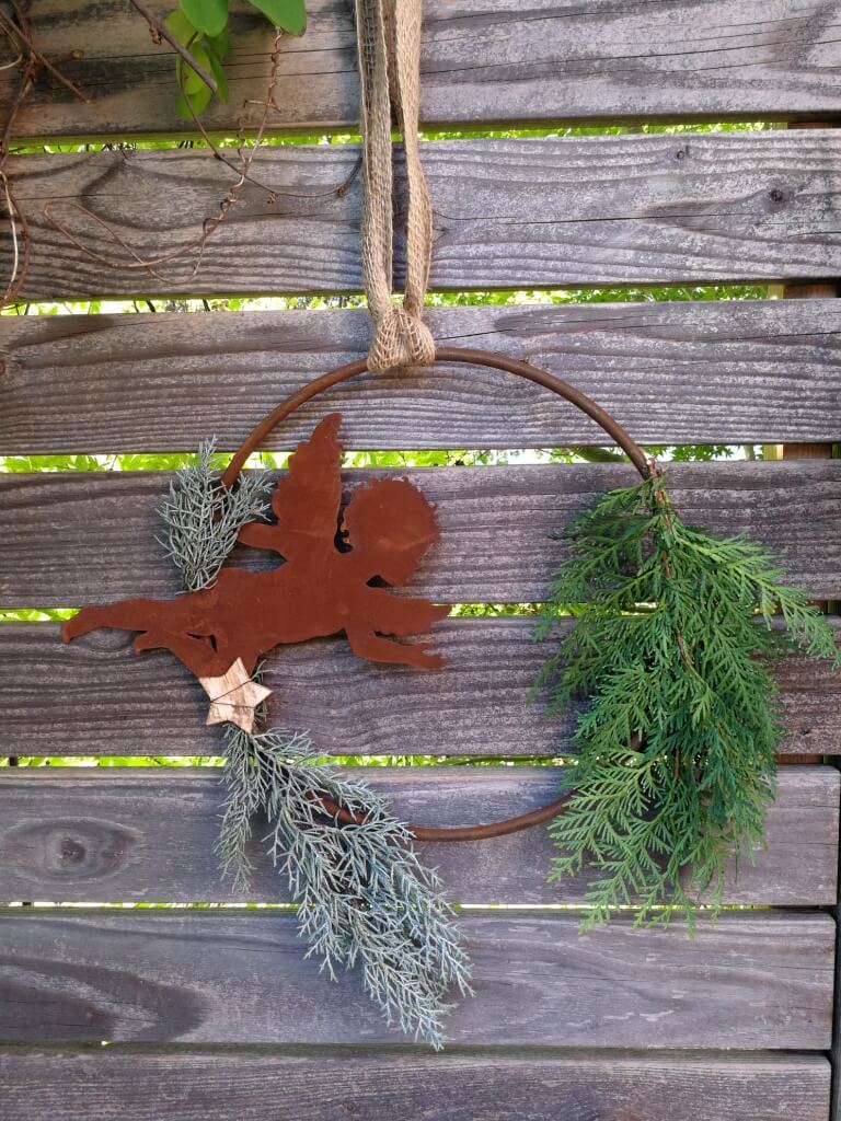 Saremo Edelrost Putte im Ring Putte im Ring - 30 cm