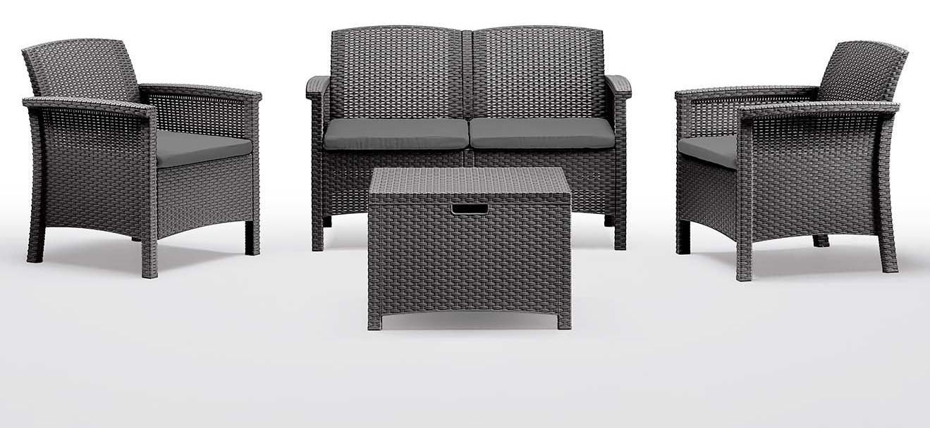Carrefour Home Carrefour 8003723491676, Grau, Harz, 4 Sitz(e), 60 cm, 55 cm, 41 cm 91674