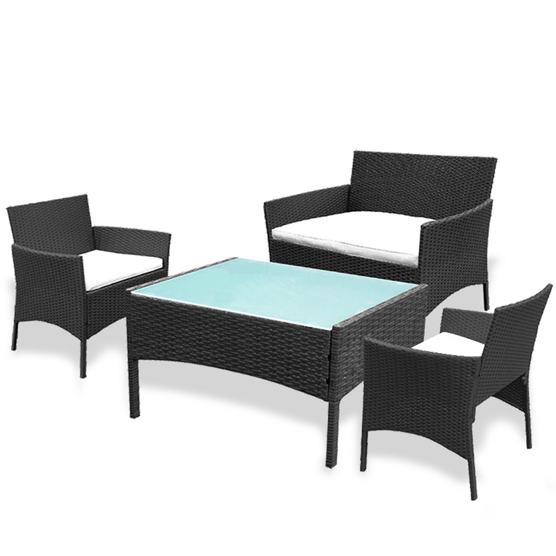Sedacia súprava polyratanová záhradná stolička lounge kreslo záhradný lounge lounge set polyratanová rohová sedačka záhradný nábytok čierny