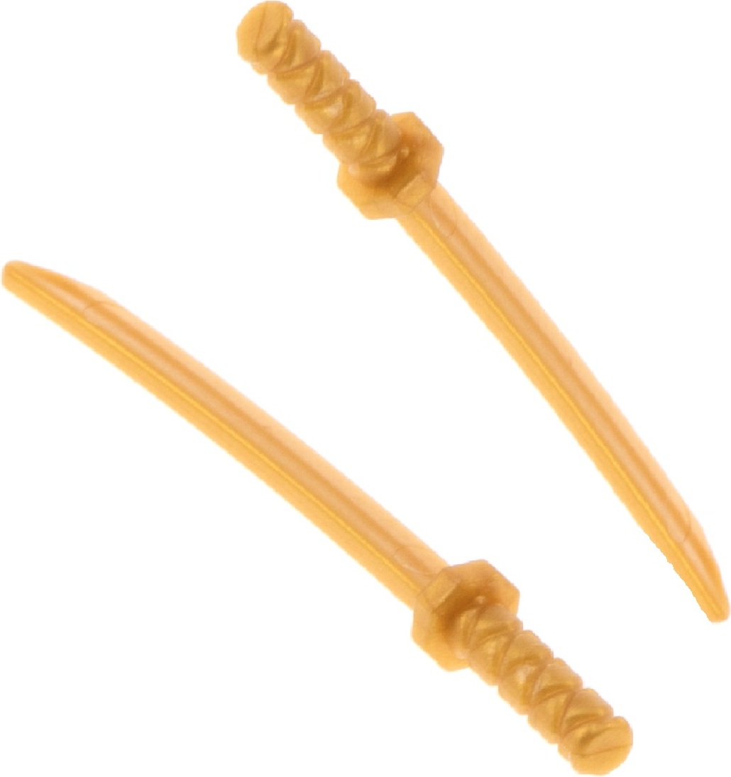 2x Lego figúrky zbraň nindža meč perla zlatá samurajská katana 4569111 88420 30173