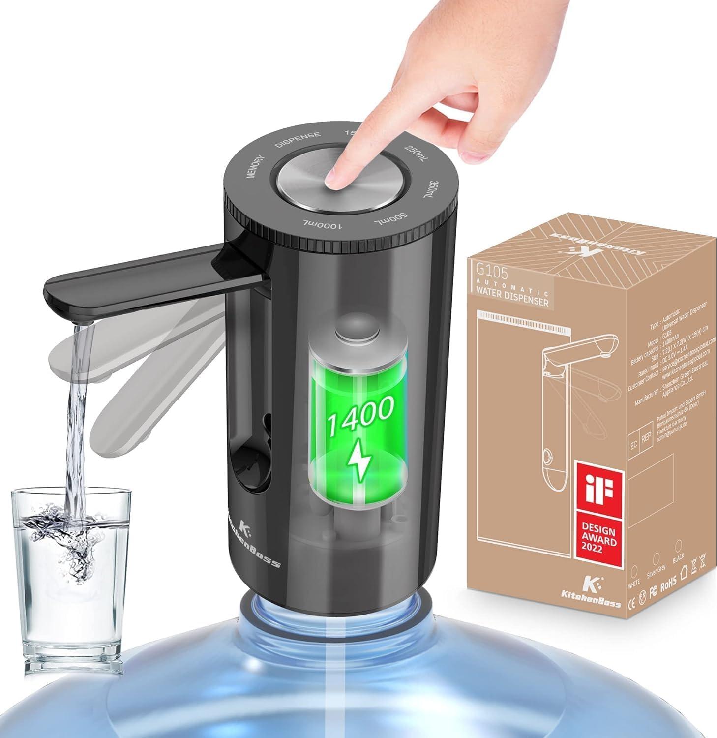 KitchenBoss Wasserflaschen Pumpe Flaschen Wasserspender: USB-Ladung Elektrischer Wasserspender 1-5 Gallonen Wasserspenderpumpe