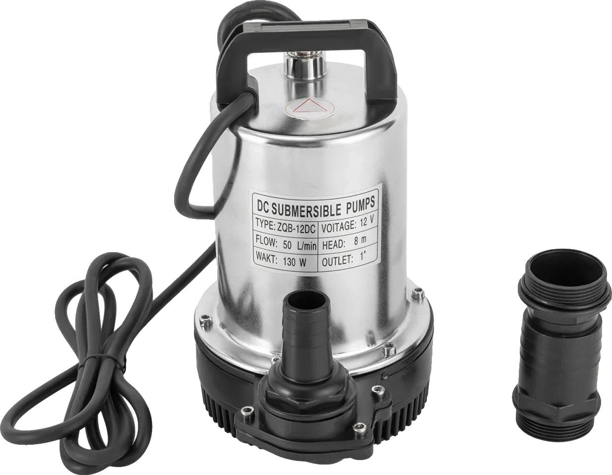 Ponorné čerpadlo, DC 12V, výkon 160W, rýchlosť 3000 otáčok za minútu, prietok 6000L/H, konštrukcia z nehrdzavejúcej ocele