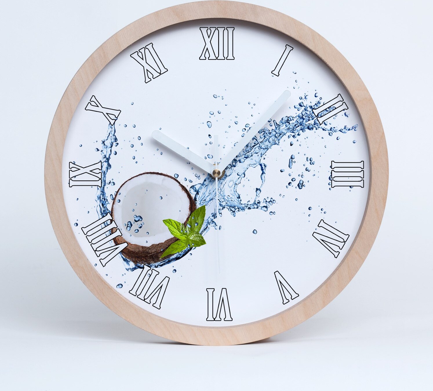 tulup Holzuhr 20fi cm wanduhr - weiße Spitzen - und Kokoswasser zdo-20-b-85744184