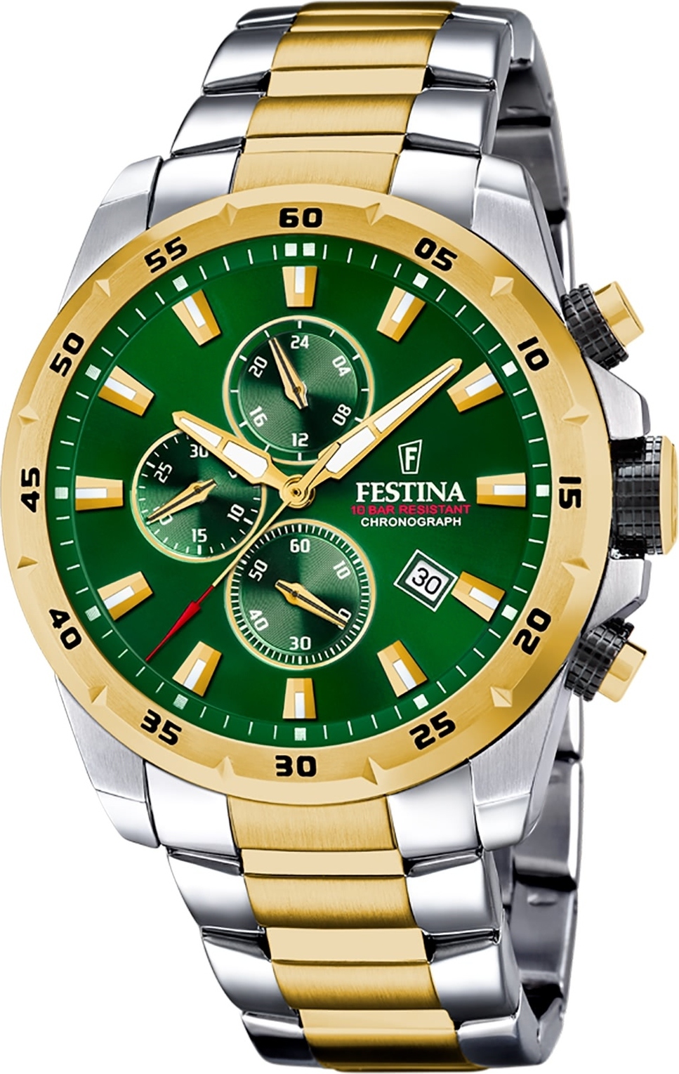 Festina pánske náramkové hodinky z nehrdzavejúcej ocele strieborné zlaté športové D2UF20562/3