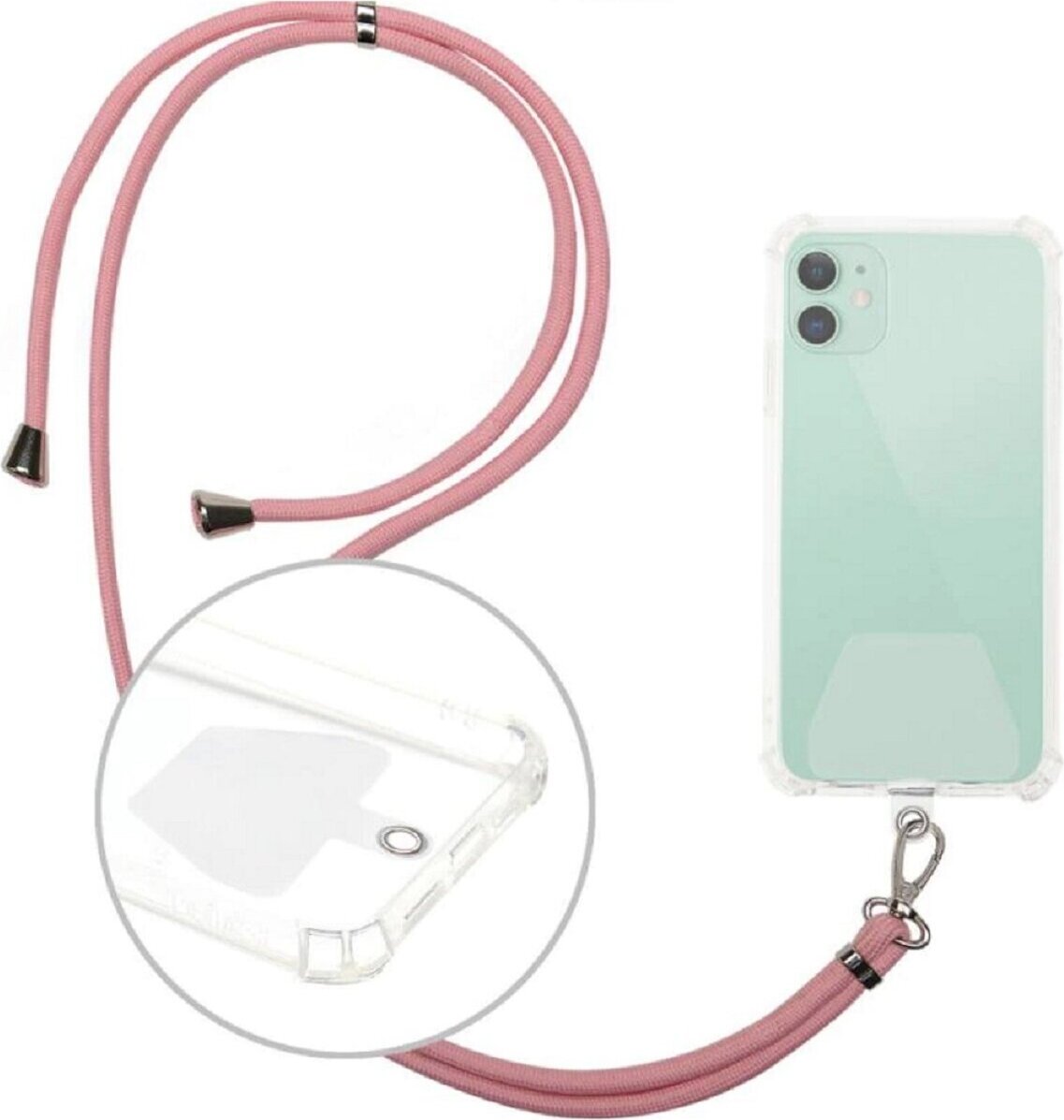 SETTY Setty kaelapael telefonile, 150cm, nailon, roosa