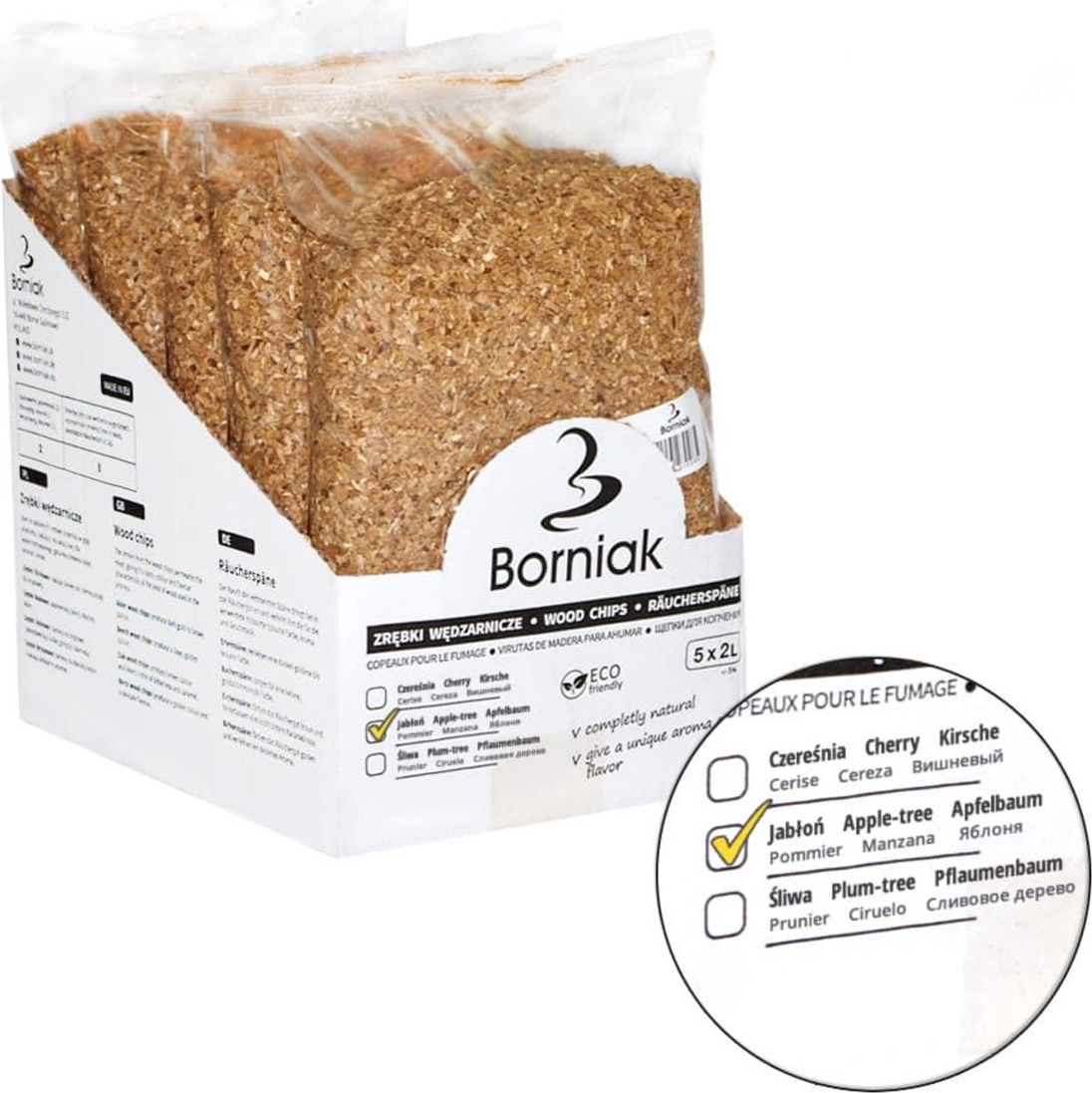 Räucherspäne für Smoker - APFEL - 2 Liter Packung - HACCP 2L-Apfel