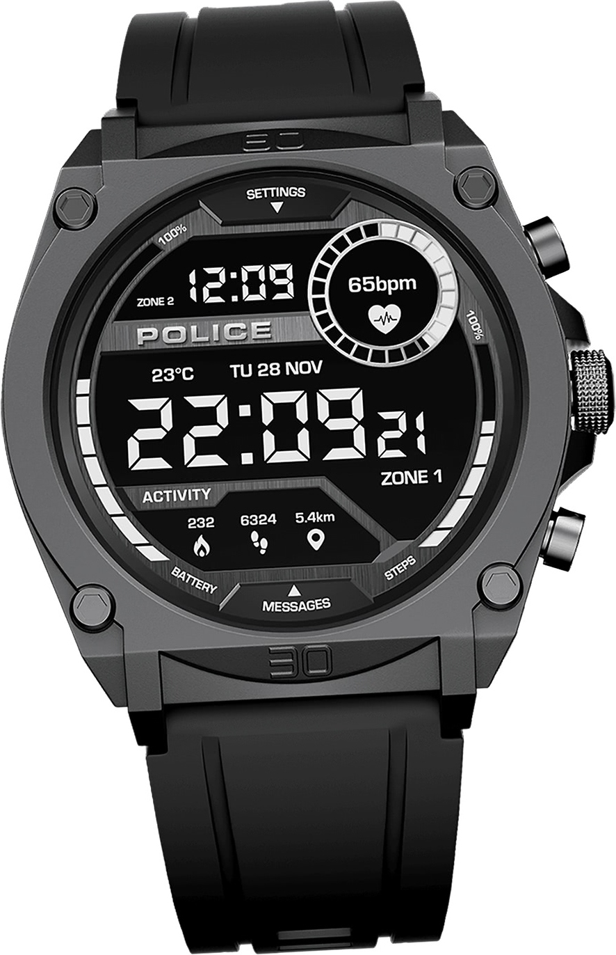 Policajné pánske hodinky silikónové čierne Police My.Avatar Smartwatch D2UPON0000102