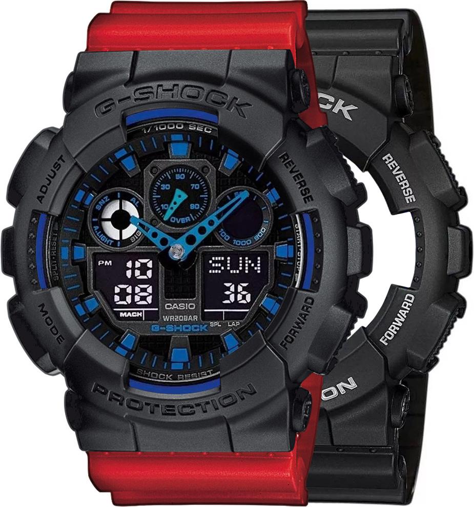 Zegarek Casio G-Shock SET GA-100-1A2ER + BEZEL 10358741 + PASEK 10395226 20BAR