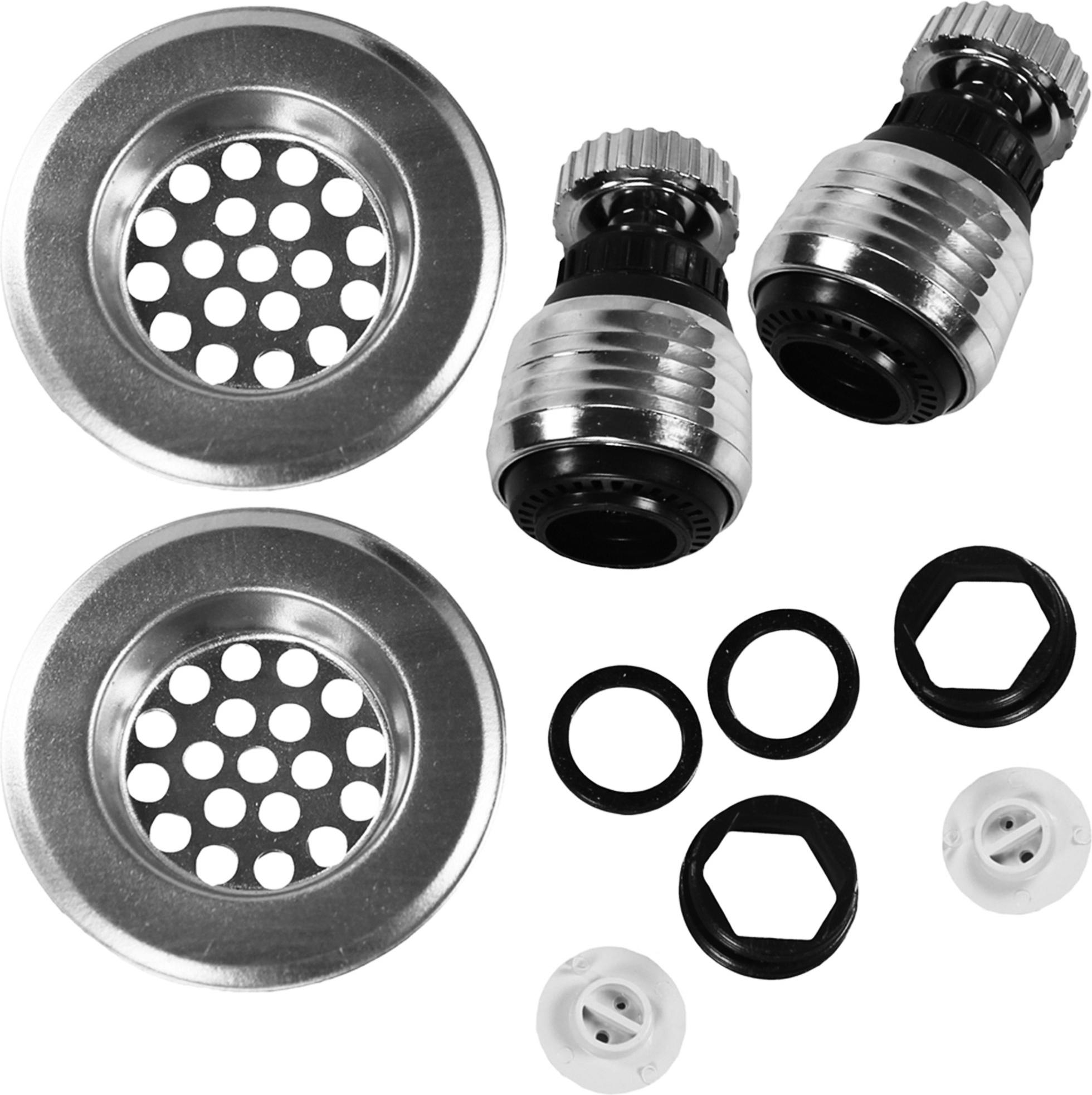 com-four® 2er Set Wasserhahnaufsatz "Aquaset" Wasserspareinsatz - 50% Wasser sparen CF1349