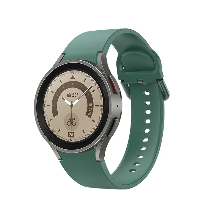 20 mm silikónový remienok SYSTEM-S pre inteligentné hodinky Samsung Galaxy Watch 5 4 v zelenej farbe