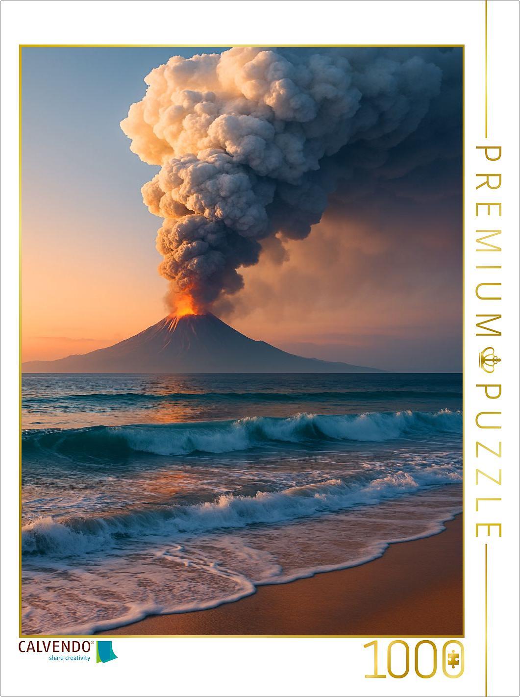 CALVENDO Puzzle Inselvulkan - Vulkanausbruch | 1000 Teile Lege-Größe 64x48cm Foto-Puzzle für glückliche Stunden