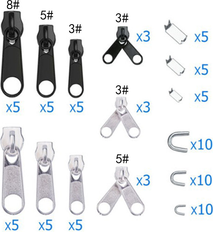 INF 84 Stück #5 Nylon Reißverschlussschieber Set, Reißverschlusszieher für Reißverschluss Reparatur 368470