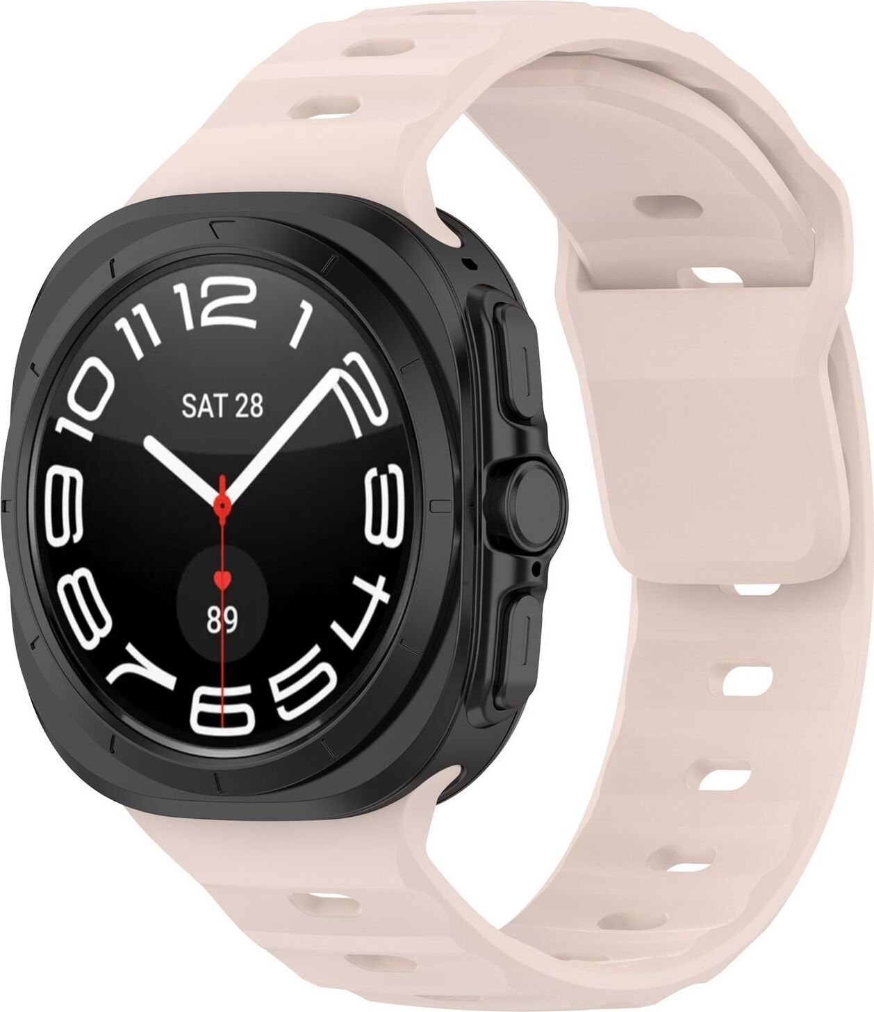 Pre Samsung Galaxy Watch Ultra 47 mm jednofarebný silikónový pásik na ruku ružový