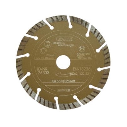 Baier Diamantscheibe Gold II 10 mm für Trocken- und Nassschnitt, 150 x 22,2 mm (75333)