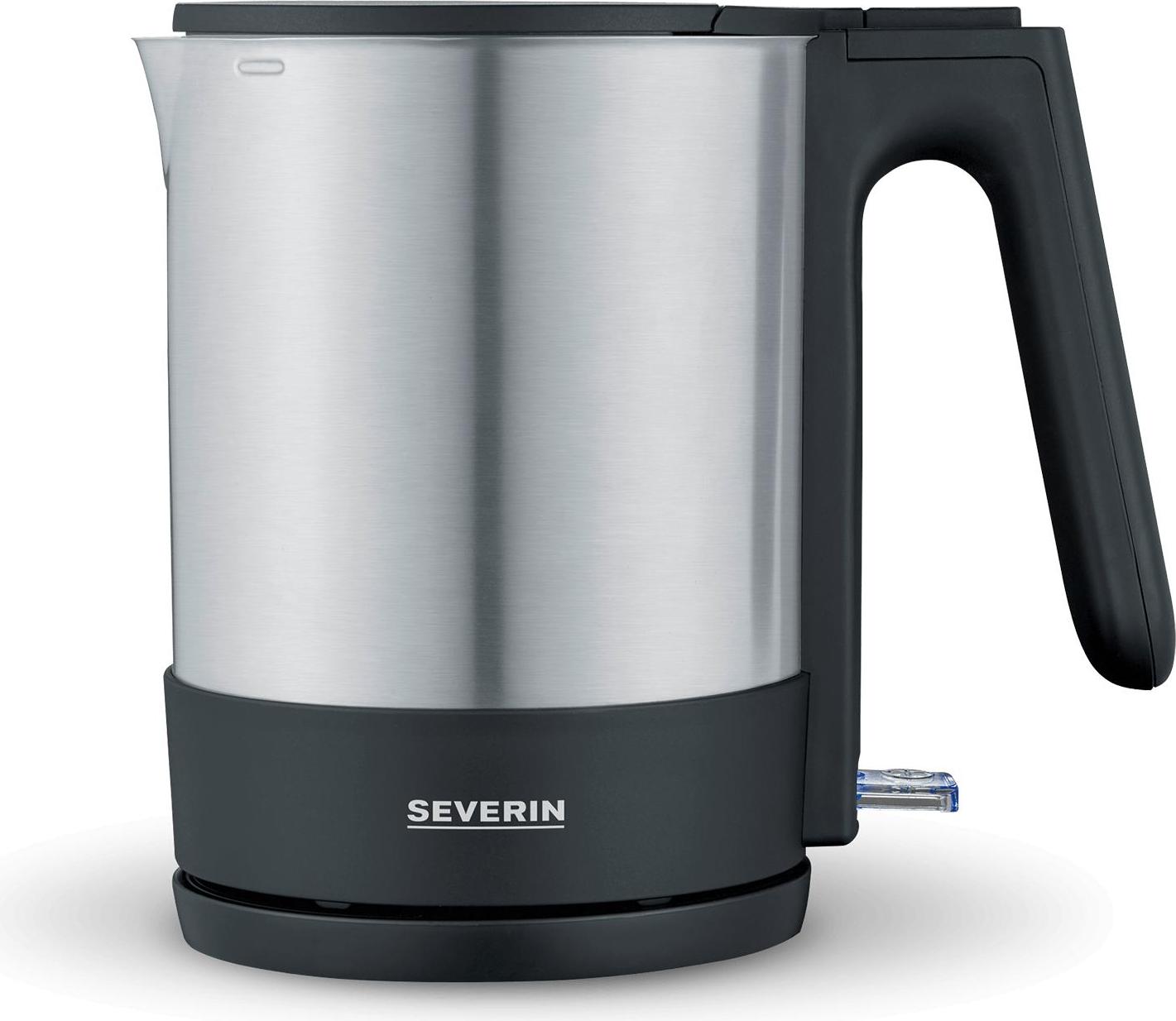SEVERIN Wasserkocher WK 3409 aus Edelstahl, gebürstetschwarzsilber Wasserkocher Wasserkocher Mit Temperatureinstellung Wasserkocher Edelstahl Wasserkocher Glas 10003409000