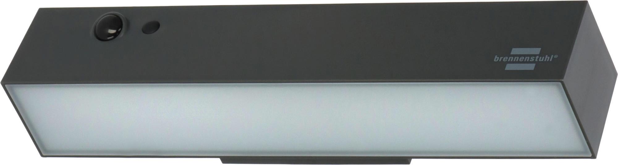 Brennenstuhl Solar LED Strahler SOL 1000 Cubus / LED Wandleuchte für außen mit Bewegungsmelder (Solarlampe IP54, 1000lm, Milchglas, 4 verschiedene Lic 1173740001