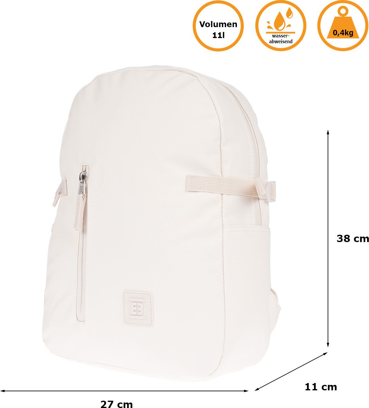 Christian Wippermann kleiner Damen Herren Rucksack City Bag Plane Tasche Bag Weiß